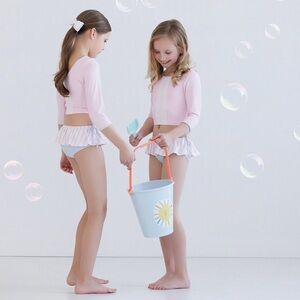 NWT size 8 Wildling Pink Lace Rashguard Tankini!